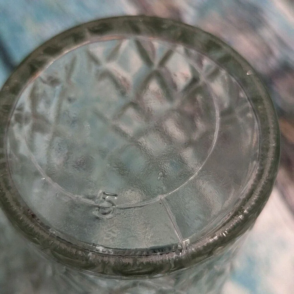 MCM Vintage Quilted Peanut‎ Butter / Jelly Jar Stamped 28 & 5 Mold
